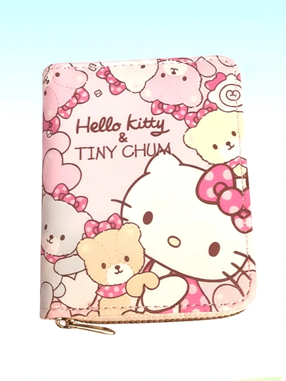 Hello Kitty Tiny Chum Pink Zip Wallet with Character Print NWOT